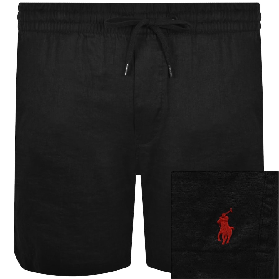 Ralph Lauren Linen Prepster Shorts Black | Mainline Menswear us